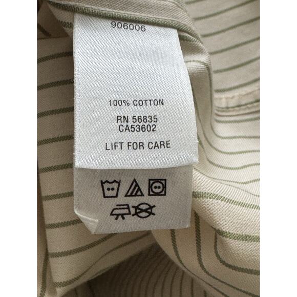 Cabelas Outfitter Series Long Sleeve Shirt Mens Large Beige Button Down Striped - Picture 6 of 8